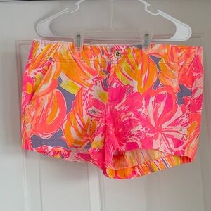 Lilly Pulitzer Pink and Orange Floral Shorts